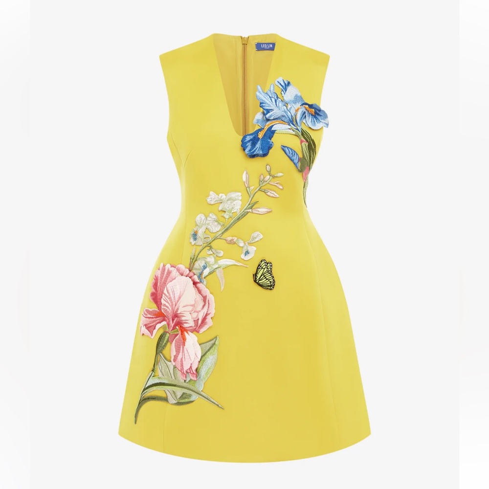 LEO LIN Bree V Neck Embroidery Mini Dress - Picture 9 of 12